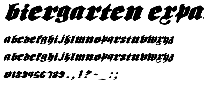 Biergarten Expanded Italic font